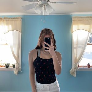 Cherry printed tank top